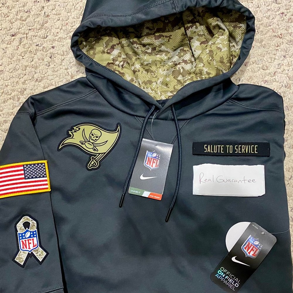 Rare NWT 100% Nike 2016 Tampa Bay Buccaneers Salute To Service Hoodie Slim TB12